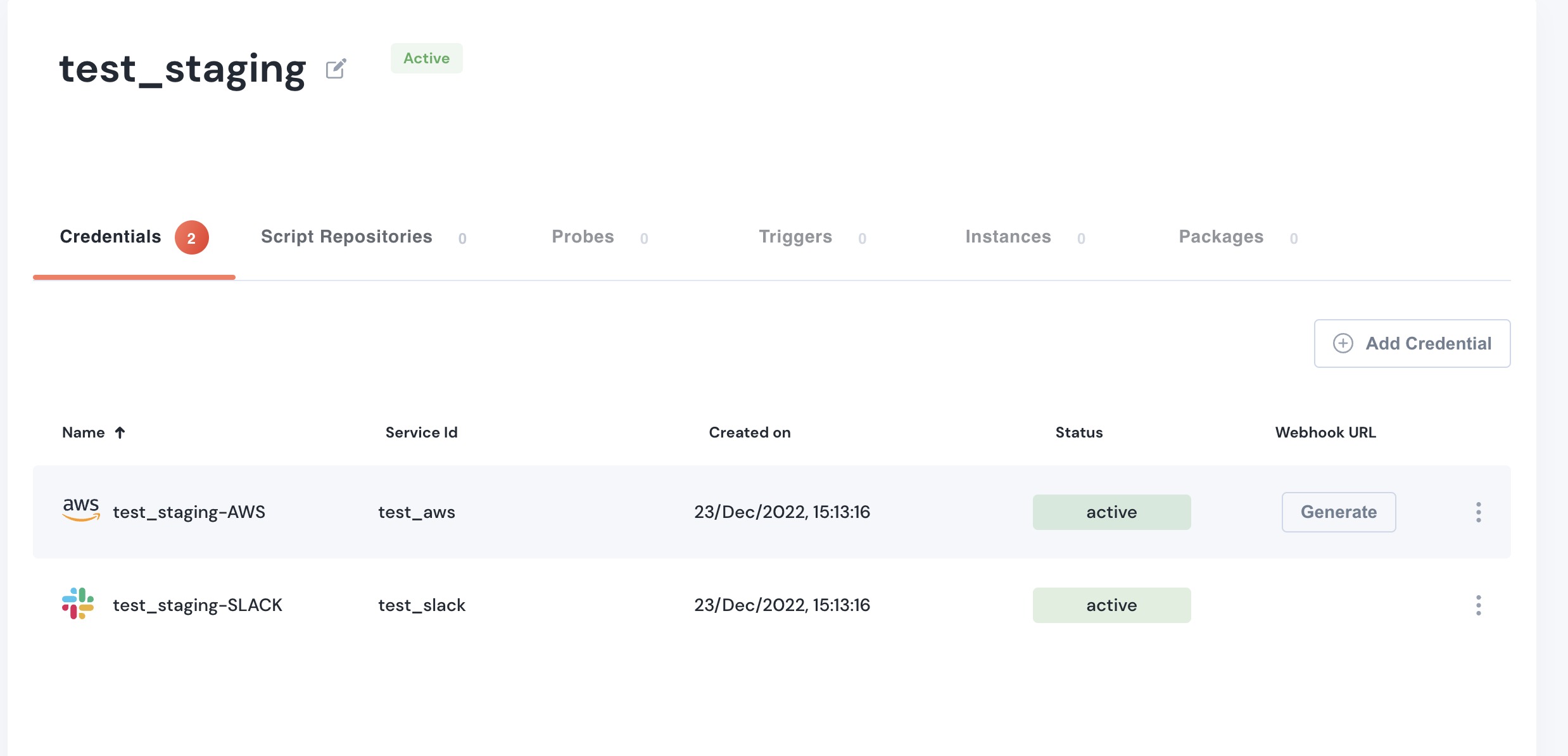 connectors with added credentials